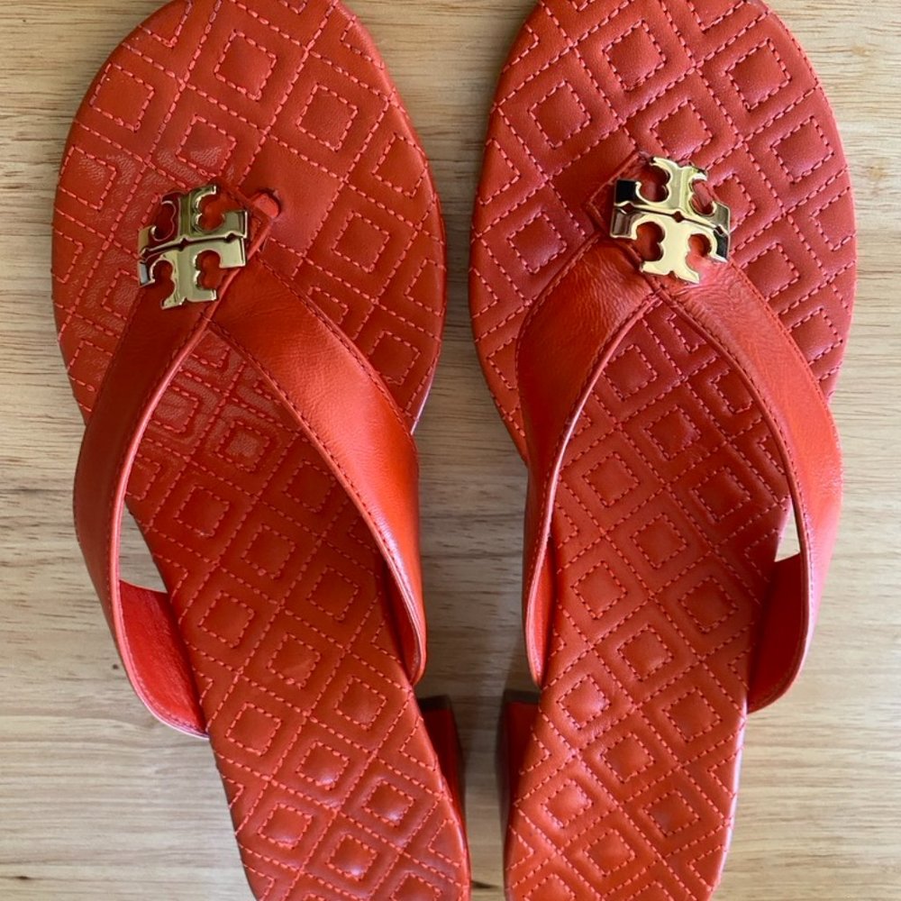Beautiful Tory Burch flame sandals, size 8, brand new.